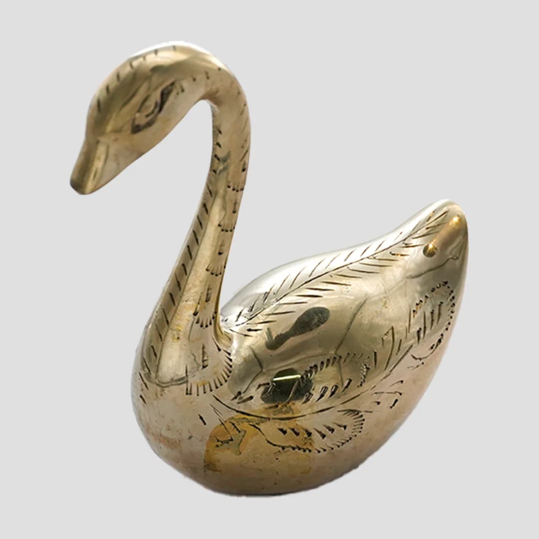 Graceful Brass Duck Idol for Calm & Devotion