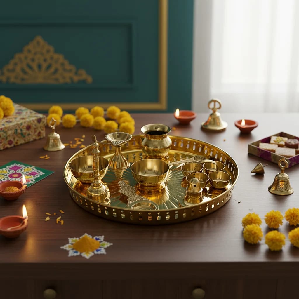 Premium Brass Puja Thali for Puja & Rituals