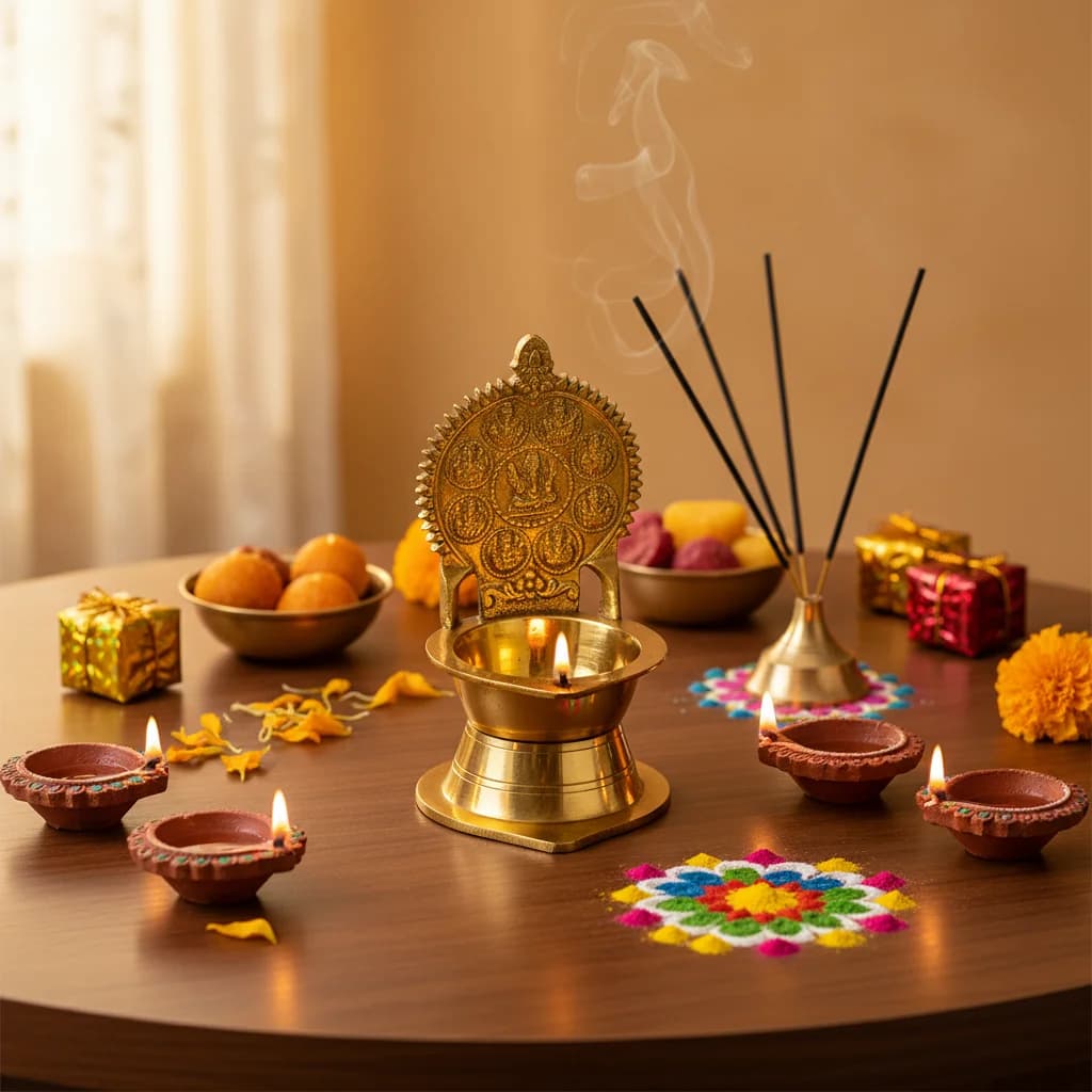 Unique Brass Diya for Rangoli & Festive Décor