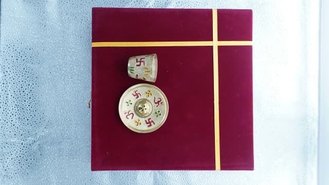 Polished Brass Puja Thali for Diwali & Karwa Chauth Puja