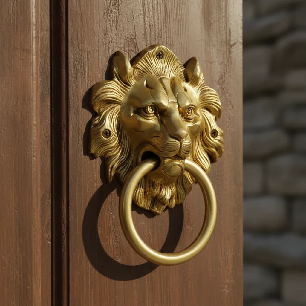 Premium Brass Lion Door Knocker for Main Door & Home Decor