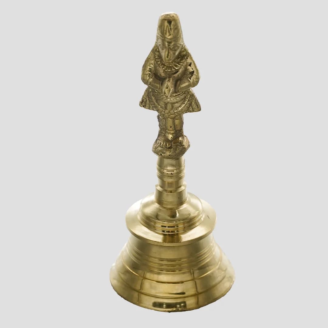 Antique Brass Mandir Ghanti / Hand Bell for Meditation & Prayer