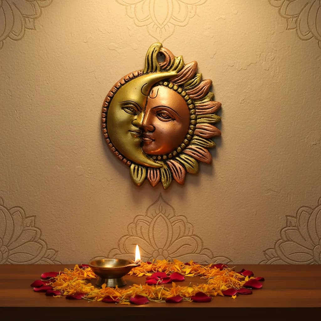 Surya-Chandrama | Sun & Moon Wall Face for Cosmic Balance