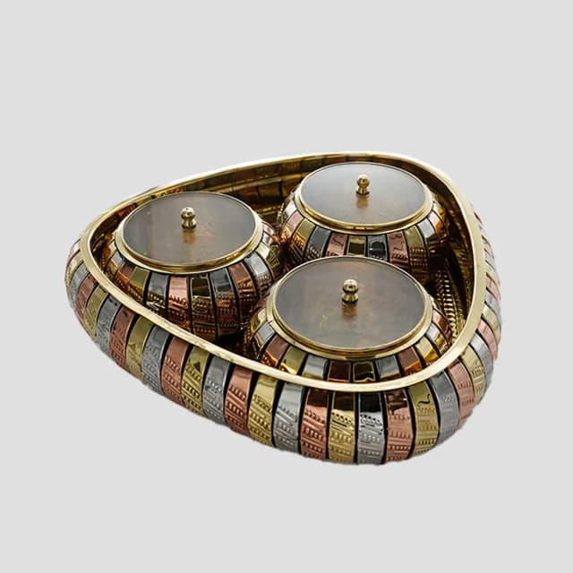 Brass 3 Bowl Holder for Home Decor / Home Styling