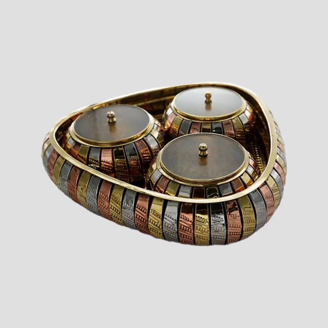 Brass 3 Bowl Holder for Home Decor / Home Styling