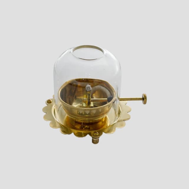 Antique Brass Akhand Diya for Mandir, Diwali, Navratri & Home Decor