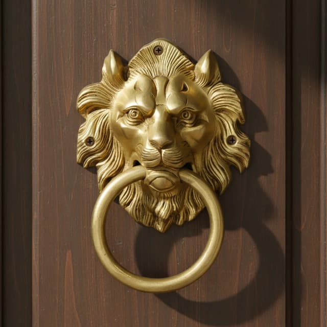 Premium Brass Lion Door Knocker for Main Door & Home Decor