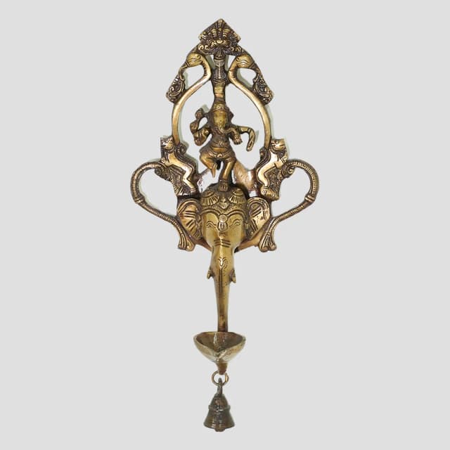 Colourful Brass Lord Ganesha Wall Hanging for Puja & Home Decor